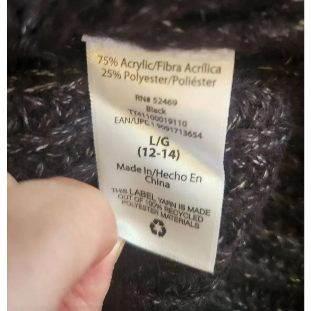 S5 Time and Tru cowl neck sweater charcoal ribbed knit NWT - Picture 7 of 12